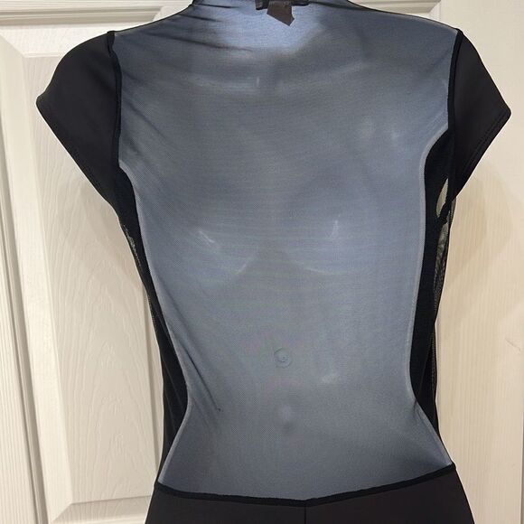 Urbana Size Large Black Mesh Front And Back Skater Skirt Dress - Picture 6 of 8